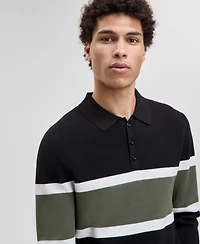 Mode of One Men's Varsity-Stripe Polo Sweater, Macy's Exclusive