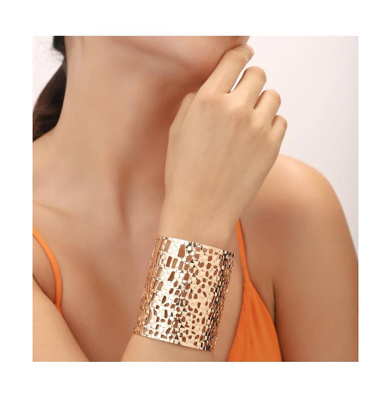 Sohi Metallic Statement Cuff Bracelet