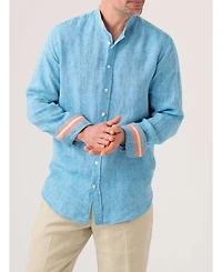 Koy Clothing Men's Linen Grandfather Collar Shirt