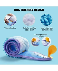 Nocciola Blue Ribbon Eel Snuffle Dog Toy,Christmas gift,No Stuffing Squeaky Long Snake,Crinkle/Snuffle/Tug Toy for All Breeds