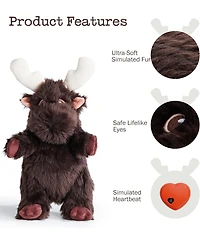 Nocciola Fuzzwoof Moose Dog Toy, Plush Stuffed Animal Pal Ideal Comfort & Anxiety Relief Toy-l