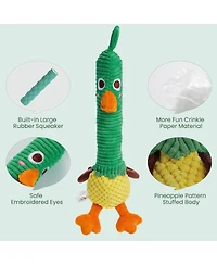 Nocciola 2-in-1 Squeaky Duck Dog Toy,Christmas gift,Cute Stuffed Dog Toys with Large Durable Rubber Squeaky Core for Aggressive Chewers