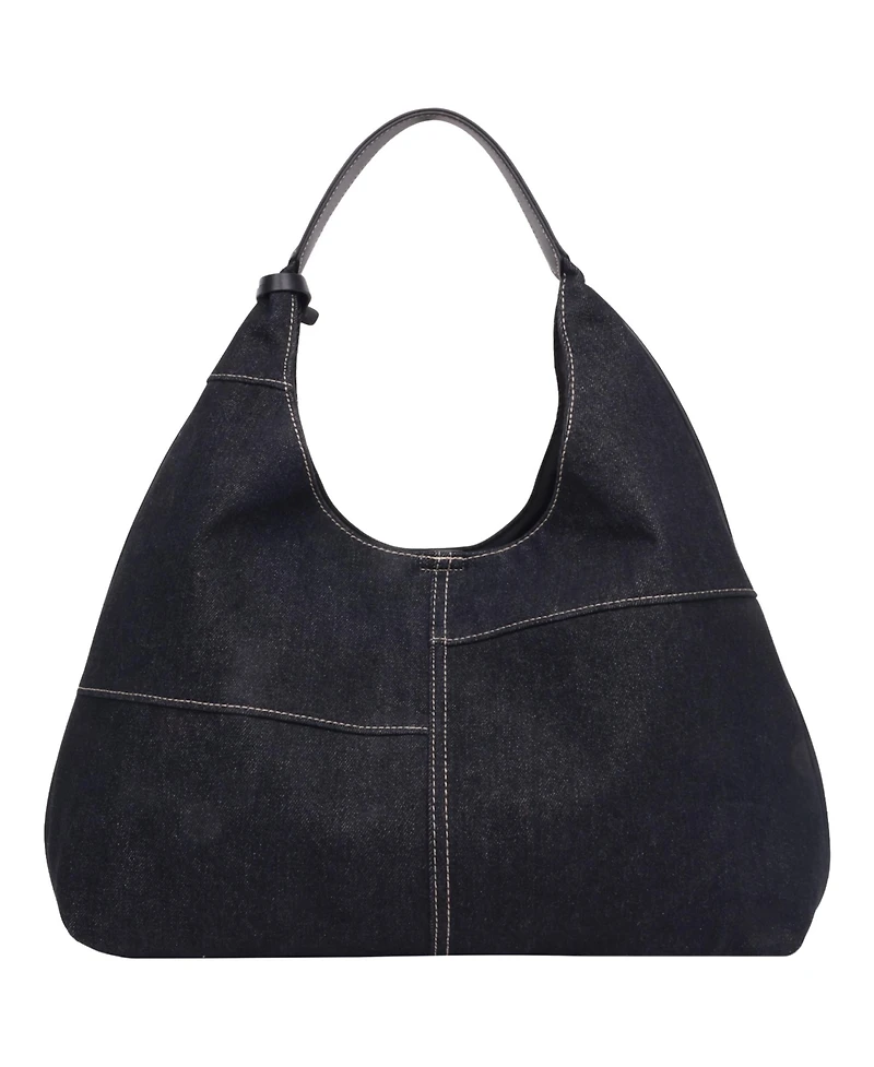 True Religion Retro Logo Denim Hobo Bag