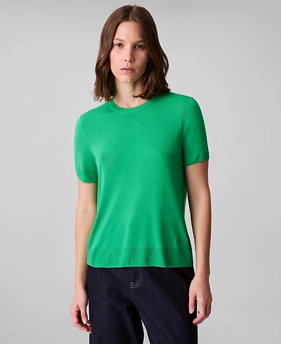 Calvin Klein Women's Fine Gauge Short-Sleeve Sweater