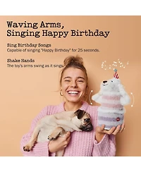 Fuzzwoof Birthday Cake Dog Toy, Dancing with Echo Function Feature, Singing Birthday Songs, Interactive Dog Toy, Birthday Gift for Dogs.