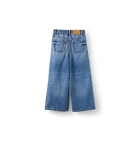 Cotton On Little Girls Pleat Front Relaxed Denim Jean
