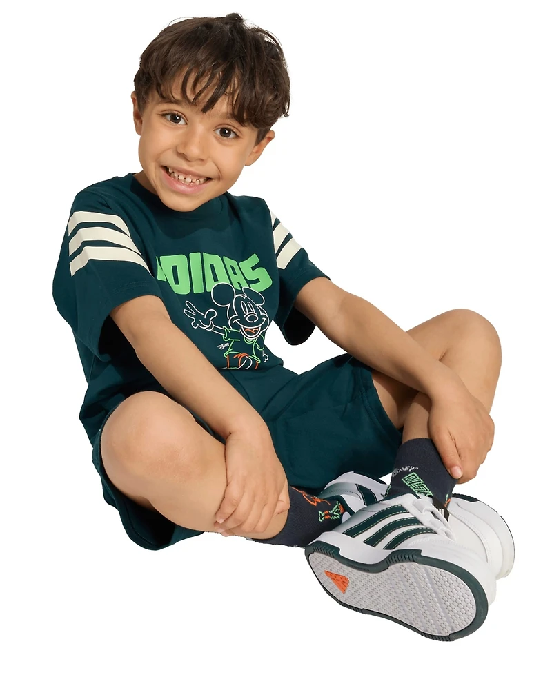 adidas Toddler Boys 2-Piece Disney Mickey Mouse T-Shirt and Shorts Set