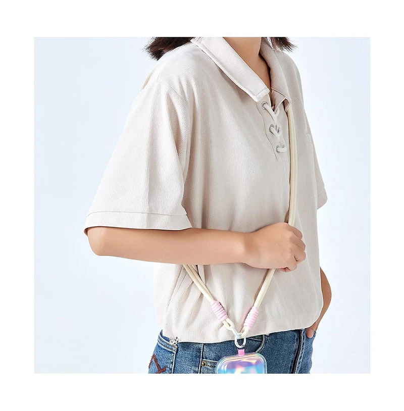 Auramma White Pink Lanyard