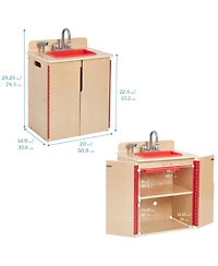 ECR4Kids Kids Play Kitchen Sink, Natural