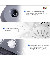 Costway Portable Mini Compact Twin Tub 20Lbs Total Washing Machine Washer