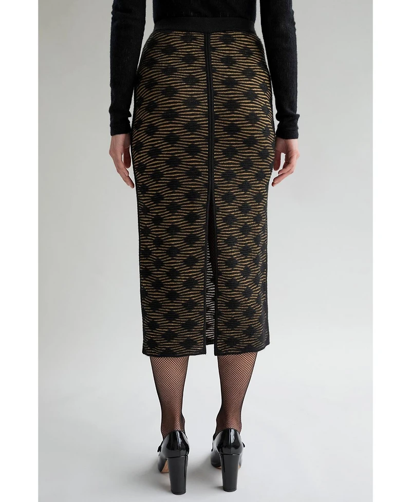 Sskein Women's Geometric Jacquard Knit Pencil skirt