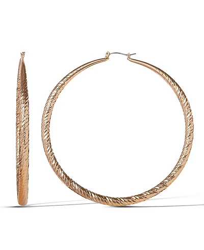 Jessica Simpson Wide Textured Hoop Earrings