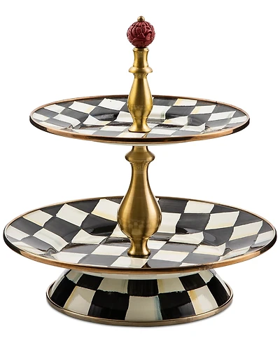 Mackenzie-Childs Courtly Check -Tier Sweet Stand