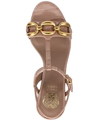 Vince Camuto Women's Chirie Chain T-Strap Block-Heel Sandals