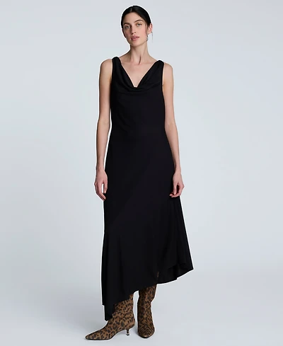 Kenneth Cole Women's Cowlneck Asymmetric-Hem Maxi Dress
