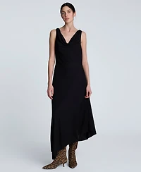 Kenneth Cole Women's Cowlneck Asymmetric-Hem Maxi Dress