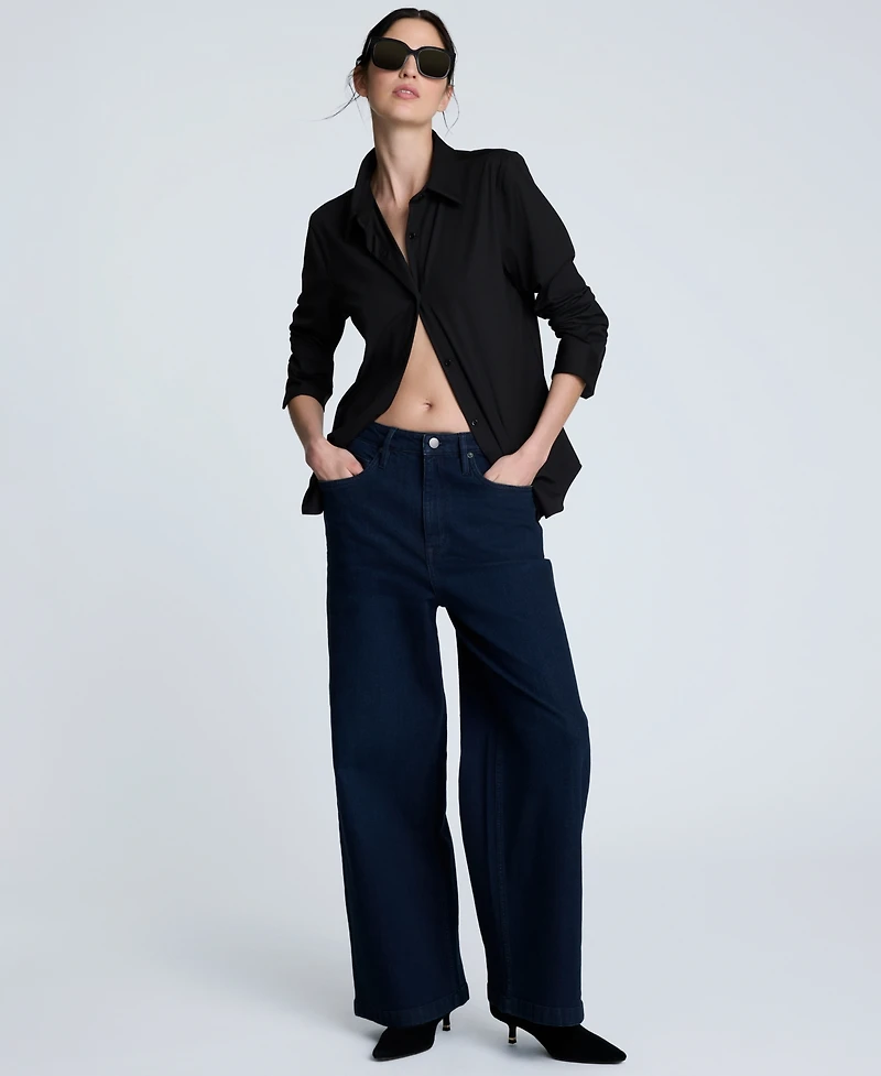 Kenneth Cole Women's Silky Jersey Button-Front Shirt