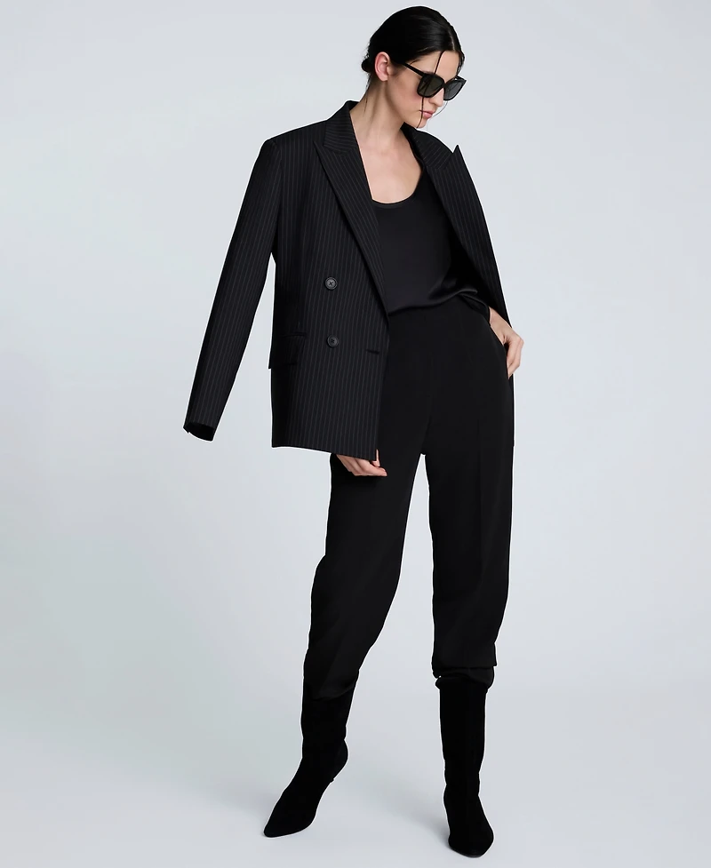 Kenneth Cole Women's Luxe Twill Straight-Leg Pants