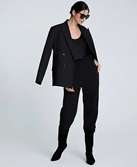 Kenneth Cole Women's Luxe Twill Straight-Leg Pants