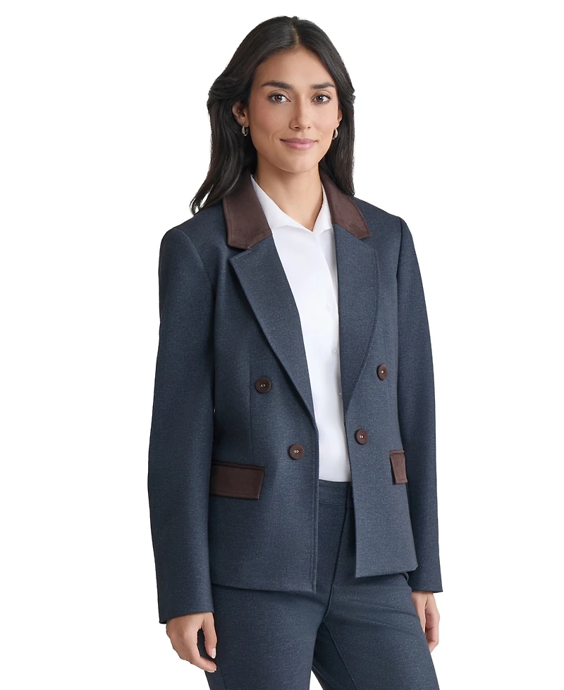 Jones New York Women's Faux-Double-Breast Two-Tone Blazer