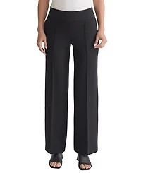 Jones New York Women's Solid Pintuck Pull-On Wide-Leg Pants