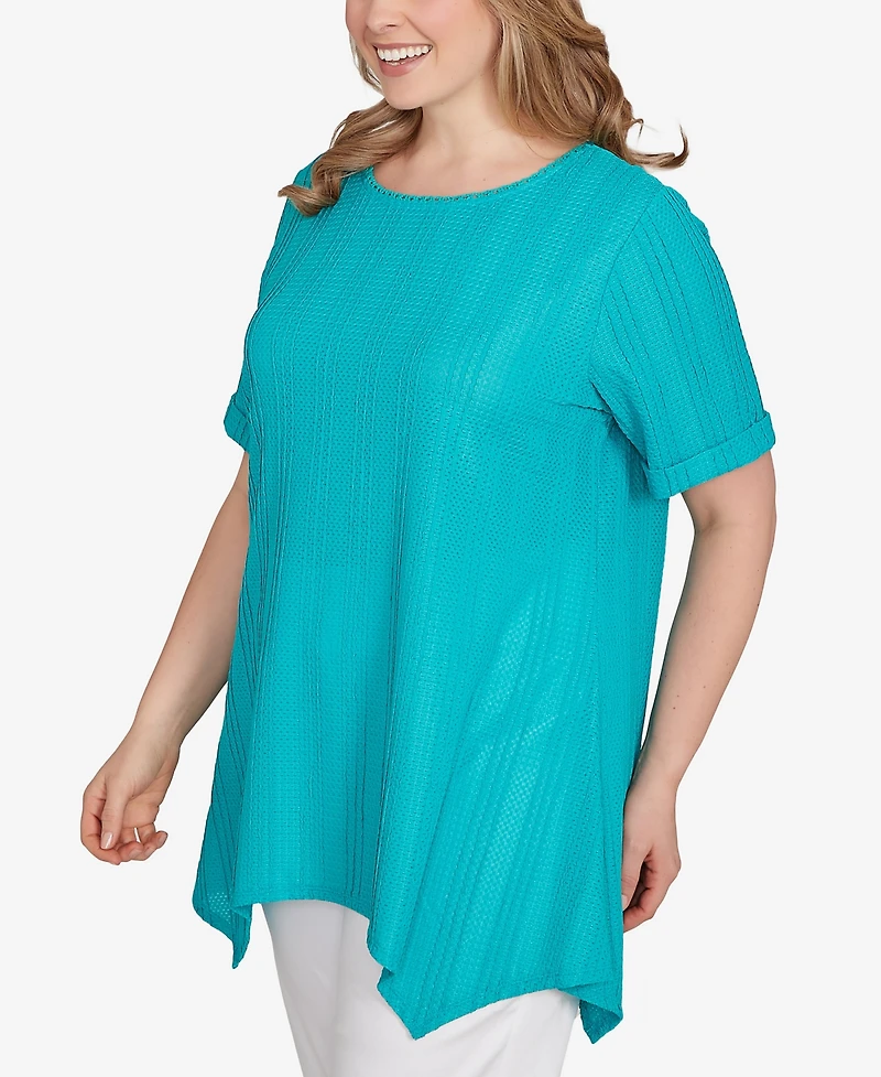 Ruby Rd. Plus Solid Crinkle Knit Top