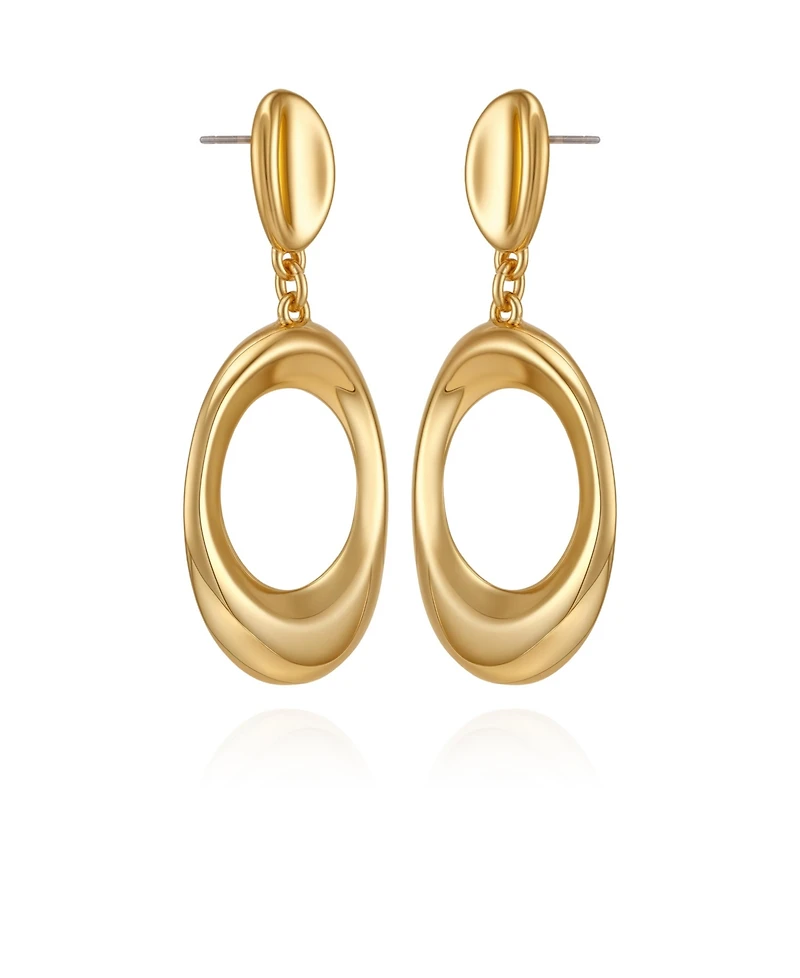 Vince Camuto Gold Tone Oval Drop Earrings
