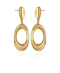 Vince Camuto Gold Tone Oval Drop Earrings