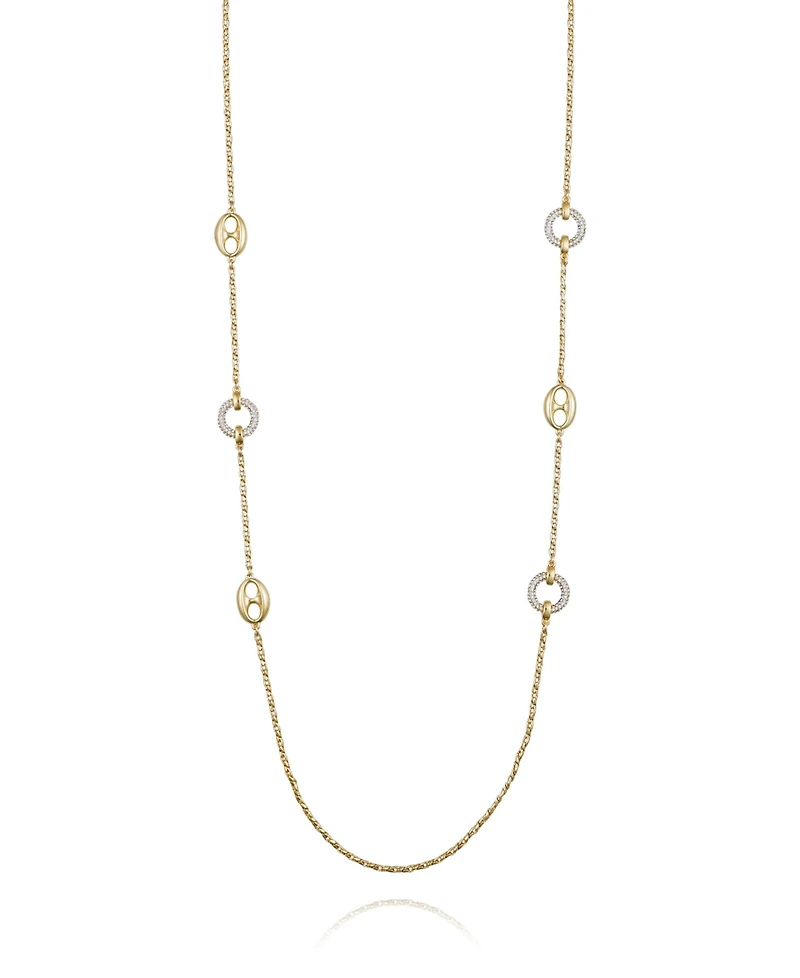 Vince Camuto Signature Mixed Link Pave Long Necklace