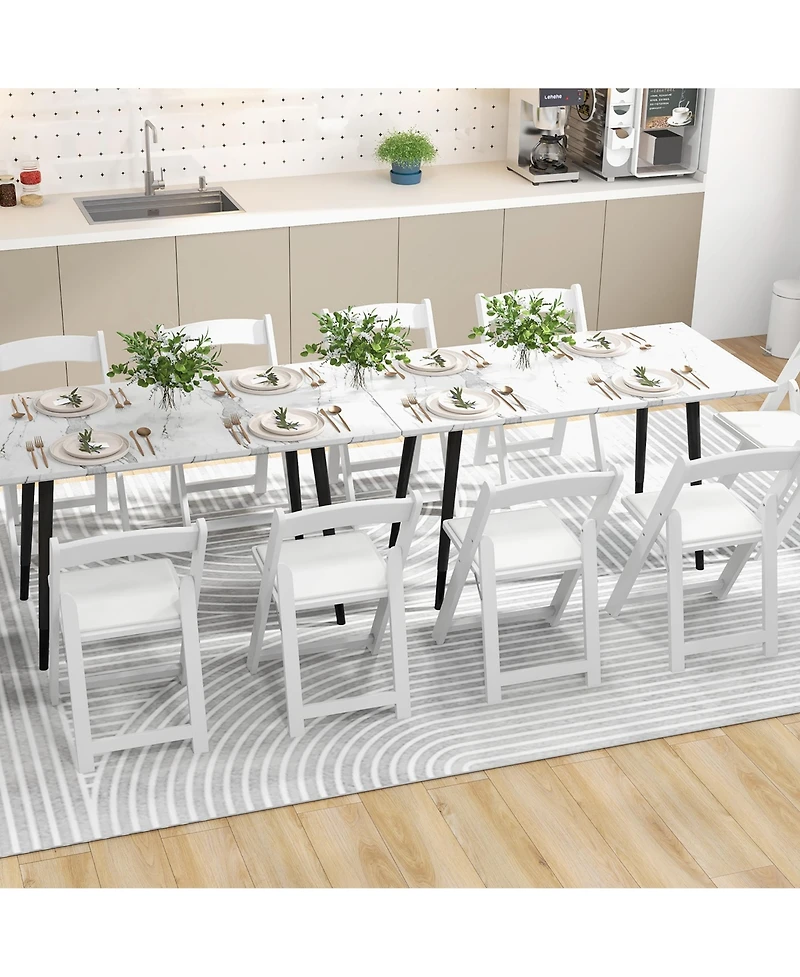 Gymax Set of 20 Dining Chairs w/ Rubber Wood Legs & Padded Seat for Home Office Events