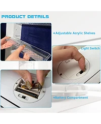 Vlsrka Led Jewelry Mirror Cabinet with Lights, Lock, and Rotating Function
