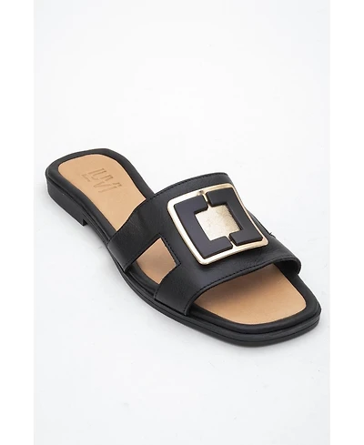 Millie Leather Buckle Slide (Women)