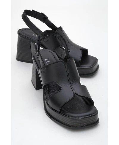 Forever & Always Shoes Zennia Leather Platform Sandal (Women)