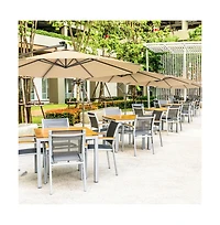 10 Feet Patio Umbrella with Crank and Solar Led Lights