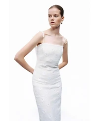 Nocturne Women's Stone Embroidered Dress