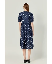 English Factory Women's Heart Printed Midi Dress