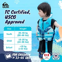 Quiksilver Uscg Approved Life Jacket, Evoprene Pfd Pvc Foam Swim Vest