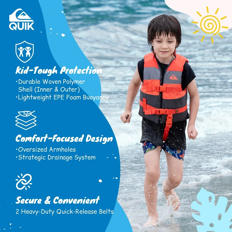 Life Vest Uscg Approved with Quick-Release Buckles for water sports