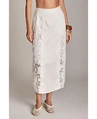 English Factory Women's Lace trimed midi skirt