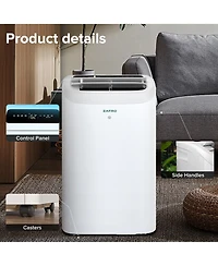 Zafro 14,000 Btu Portable Ac, Quiet 46dB, WiFi & App Control, 24H Timer, Fan & Dehumidifier, Easy Install for Bedroom, Office, Living Room