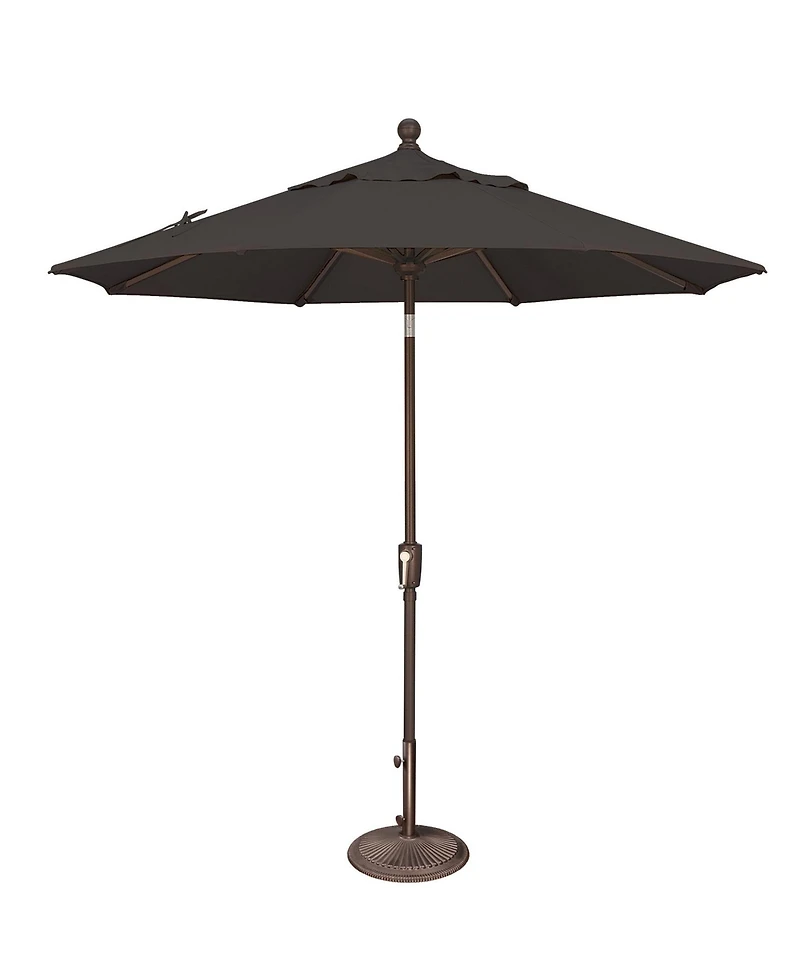 Mondawe 7.5FT Solefin Octagon Patio Umbrella with Push-Button Tilt, Bronze Frame