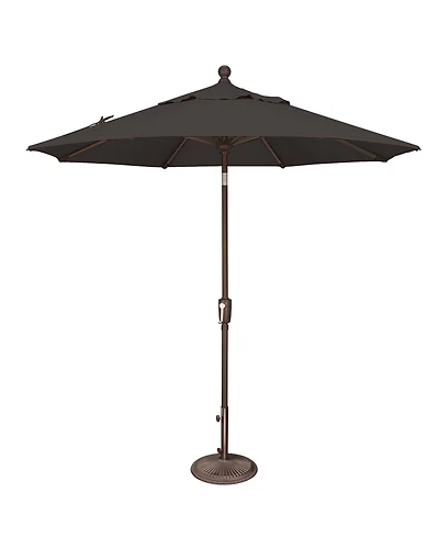 Mondawe 7.5FT Solefin Octagon Patio Umbrella with Push-Button Tilt, Bronze Frame