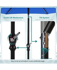 9 foot outdoor patio umbrella with button tilt and crank