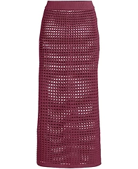 Lands' End Women's Cotton Open Knit Maxi Swim Cover-up Skirt