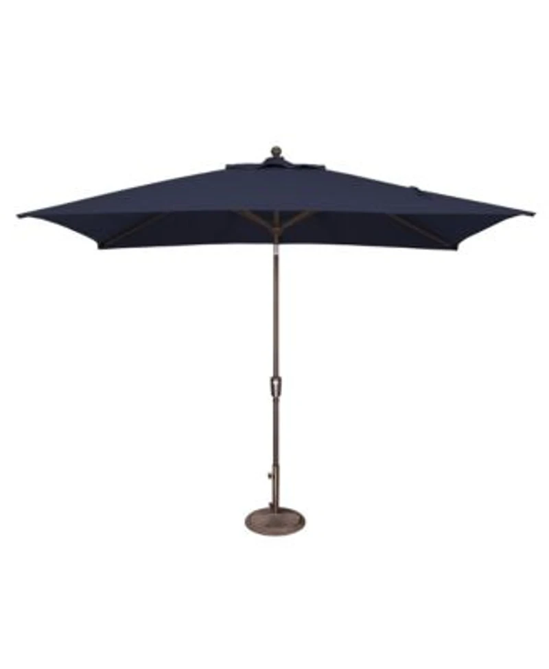 Mondawe 6.6ftx10ft Rectangle Patio Umbrella With Push Button Tilt Bronze Frame