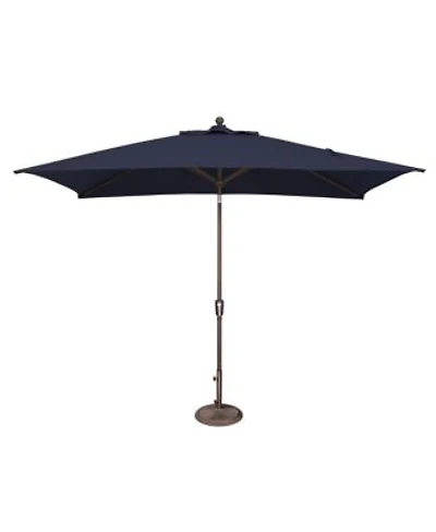 Mondawe 6.6ftx10ft Rectangle Patio Umbrella With Push Button Tilt Bronze Frame