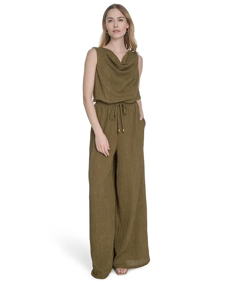 Vince Camuto Women's Textured Knit Cowlneck Jumpsuit
