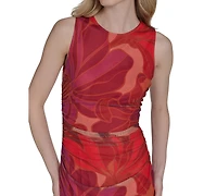 Vince Camuto Women's Sleeveless Mesh Midi Dress