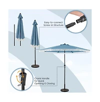 9 feet Patio Umbrella with Sun-Protective Canopy for Patio Garden Pool