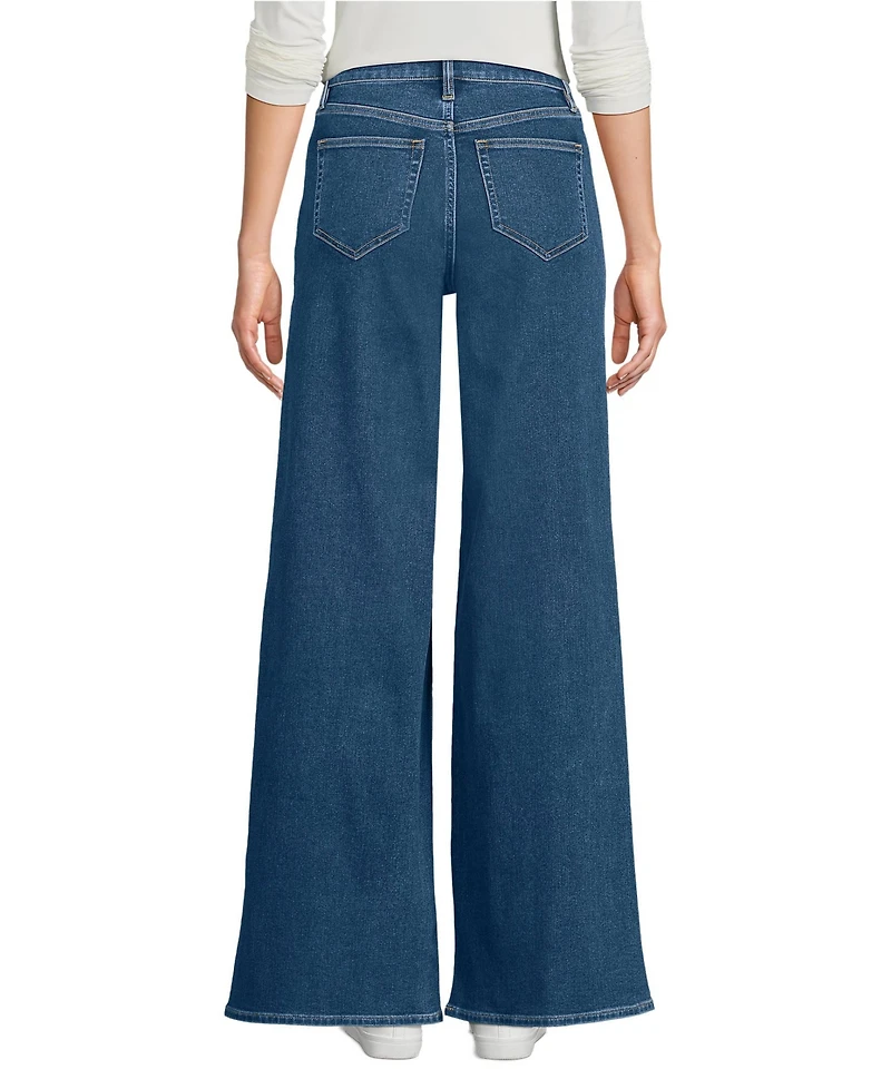 Lands' End Women's Recover Denim High Rise Extra Wide Leg Jeans